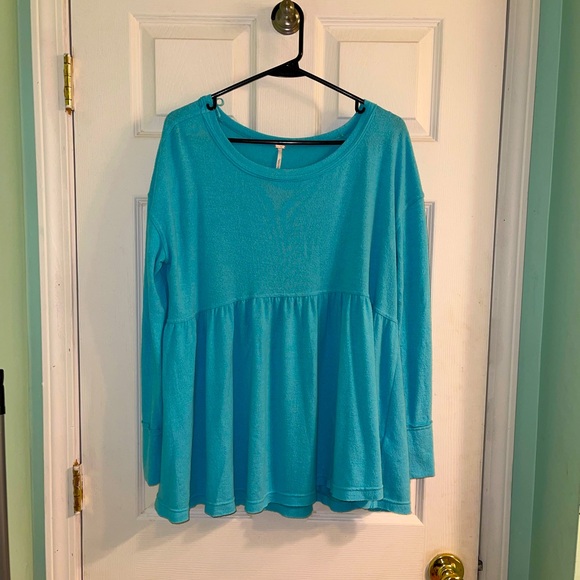 Free People Turquoise Mirage Forever Your Girl Top - Picture 2 of 7